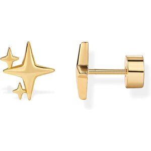 14K Gold Plated Dainty Flat Back Earrings for Women - Hypoallergenic Sterling Si